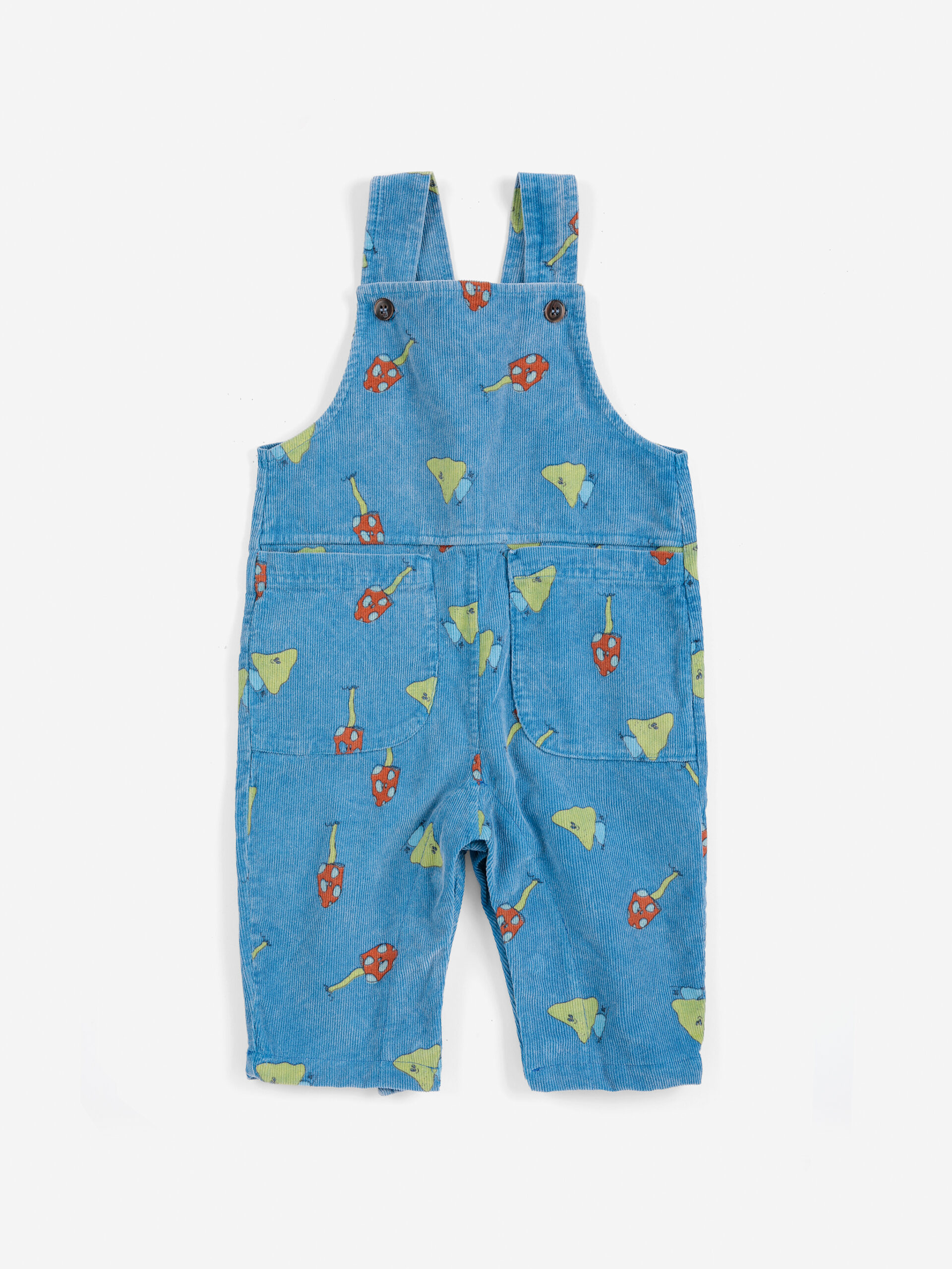 ogrodniczki sztruksowe bobo choses niebieski bawełna Mush Monster Duo all over corduroy overall