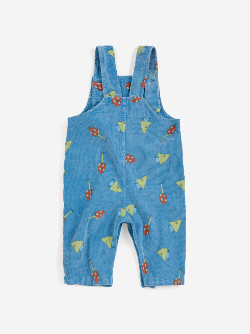 grzybki potorki ogrodniczki niebieskie zima Mush Monster Duo all over corduroy overall