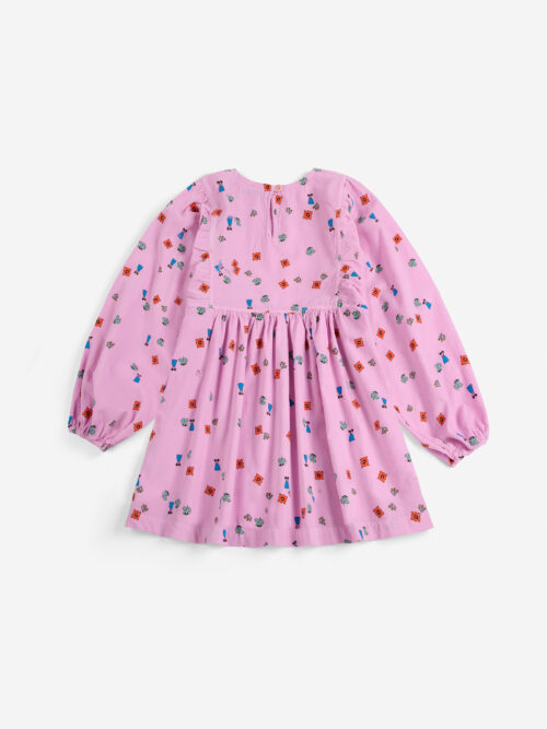 bobo choses sukienka różowa dziecięca w kwiatki Blossom all over woven dress
