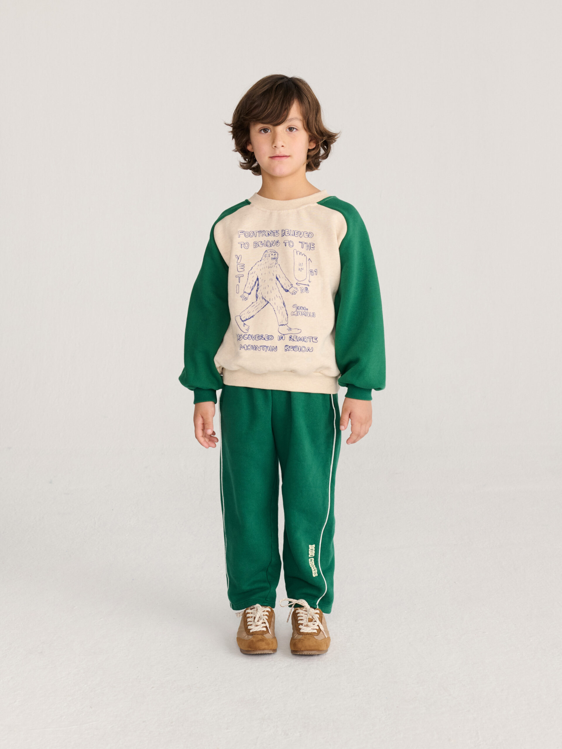 zielony dres Bobo Choses straight jogging pants all about monsters