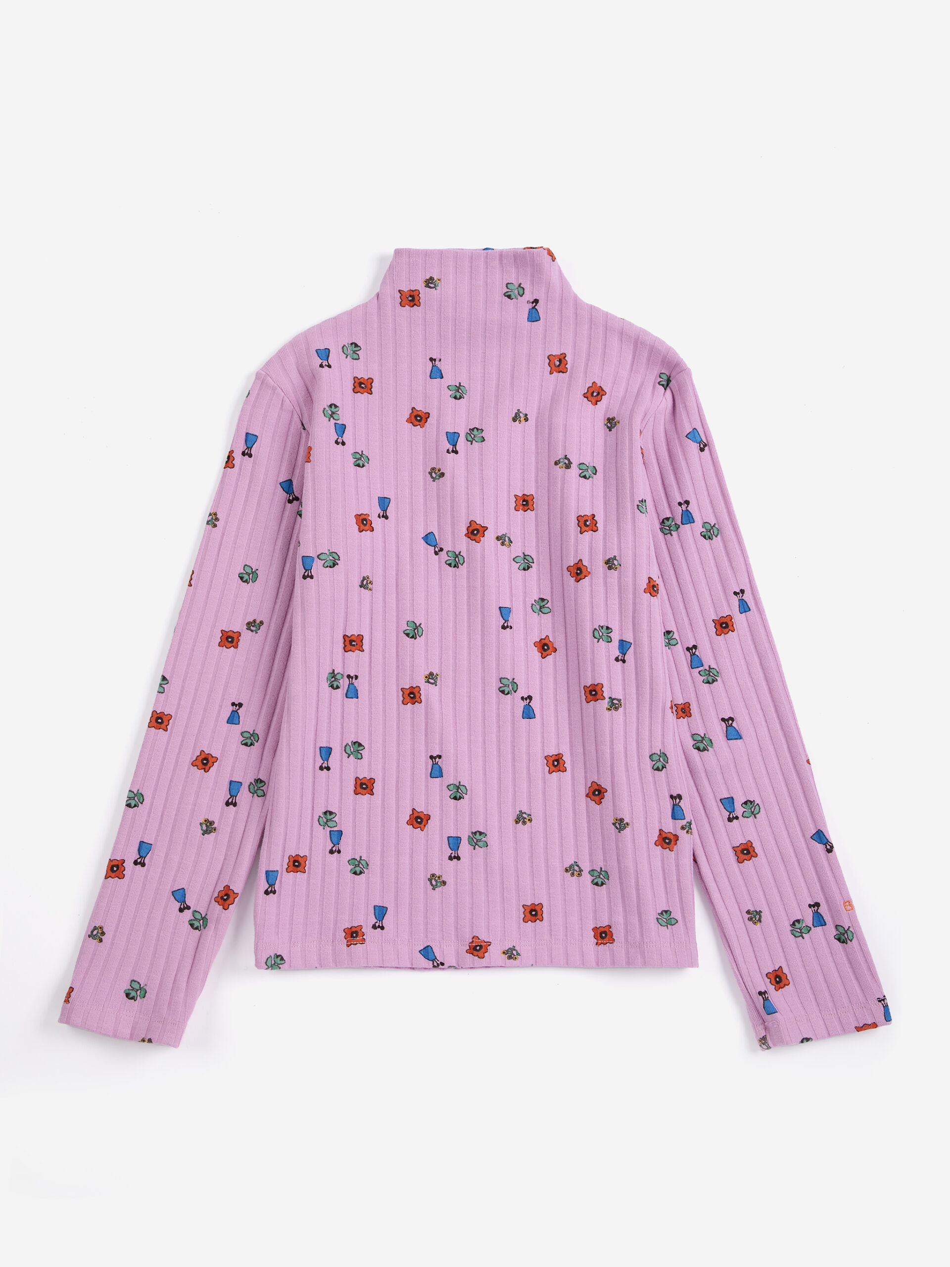 Blossom all over turtleneck T-shirt półgolf kwiatki różowy jesień zima