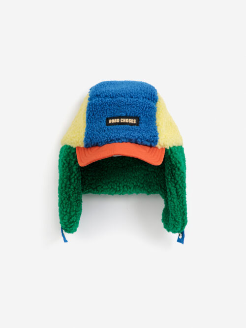 Bobo Choses color block sheepskin chapka pilotka zimowa jesienna all about monsters