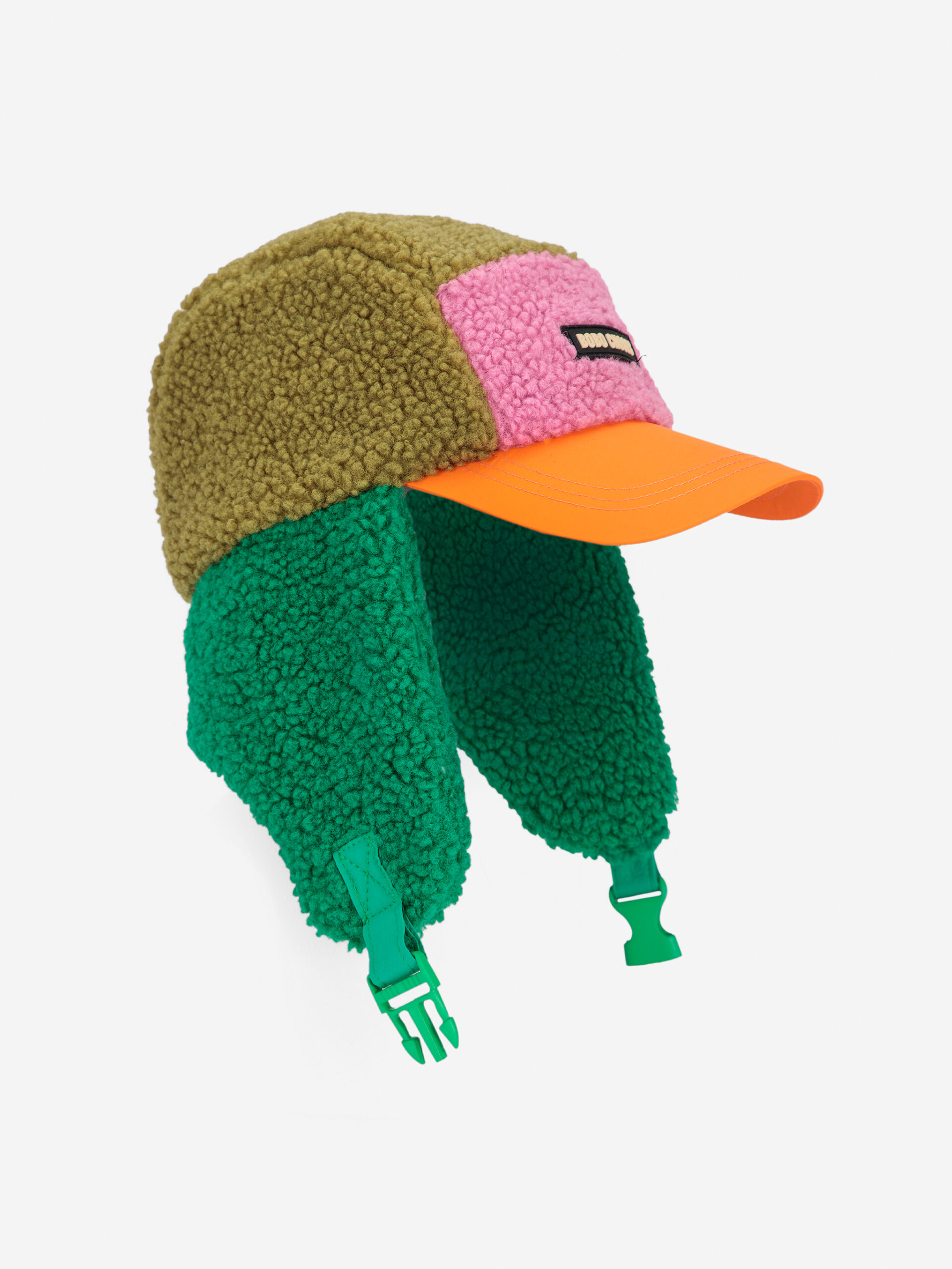 Bobo Choses color block sheepskin chapka czapka pilotka z daszkiem bobo choses