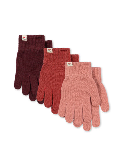 3 pack filla gloves rose mix konges sloejd rękawiczki różowe dziewczynka