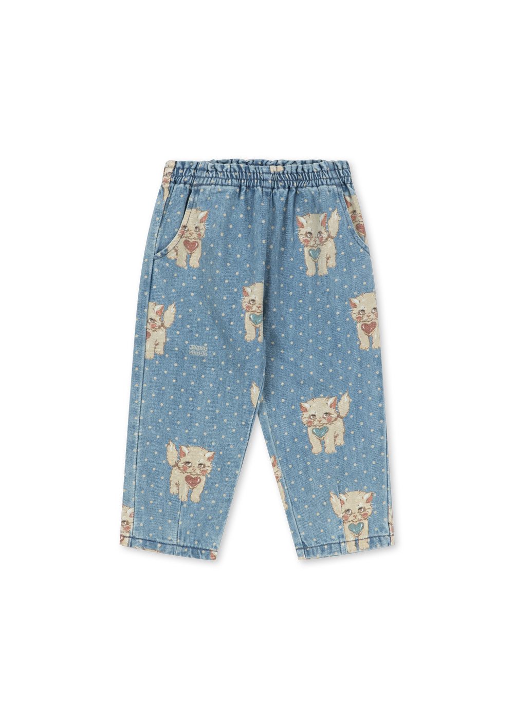 magot frill pants gots spodnie w kotki denim jeansowe ciao miao konges sloejd