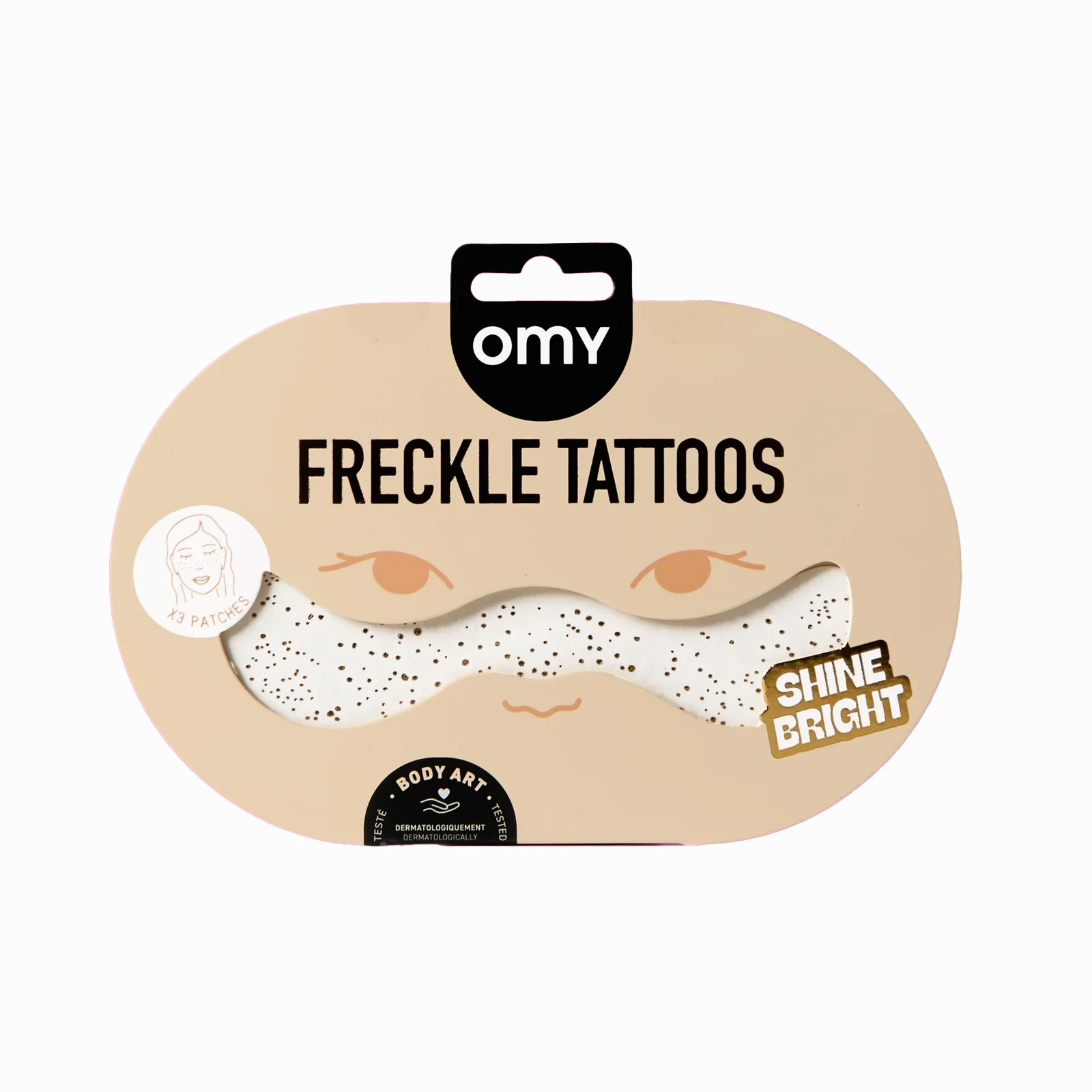 brokatowe naklejki na twarz OMY FRECK01