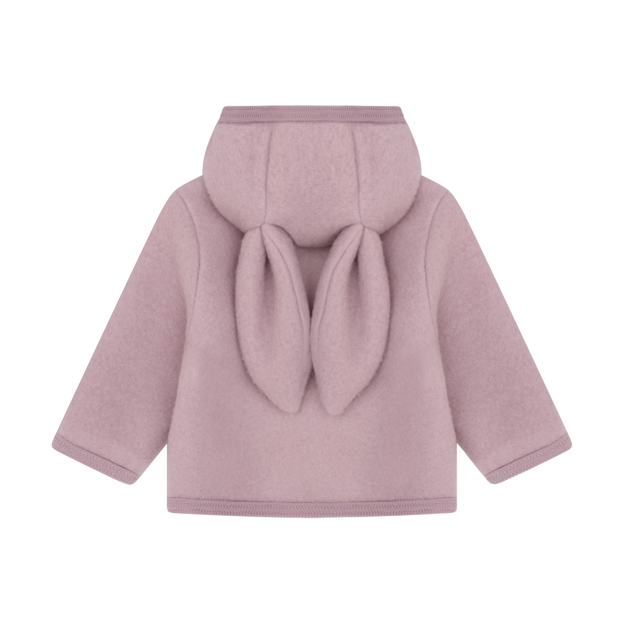 kurtka z uszami królika merino wool wełniana róż