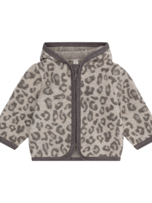 jacket wool fleece jacquard panterka kurtka na zamek merino wool