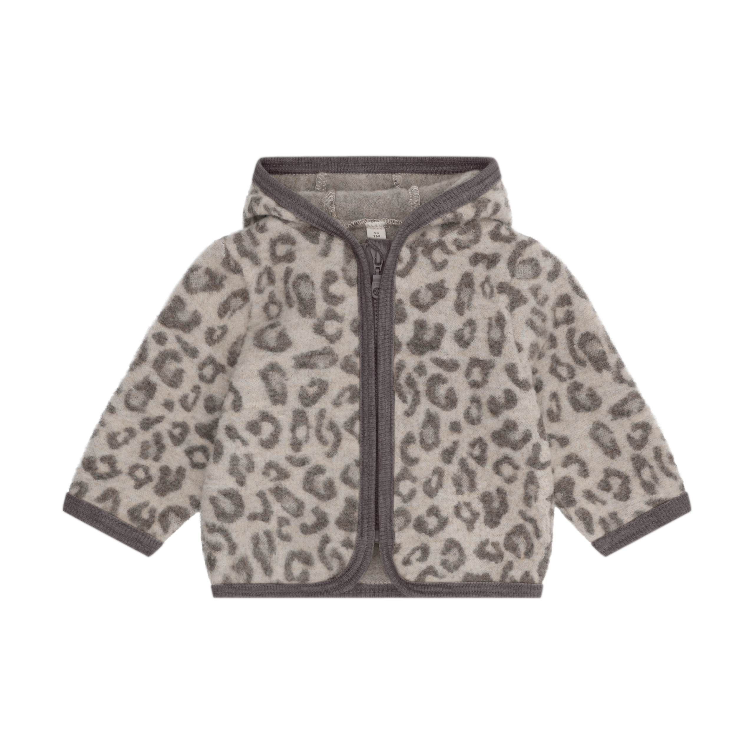 jacket wool fleece jacquard panterka kurtka na zamek merino wool