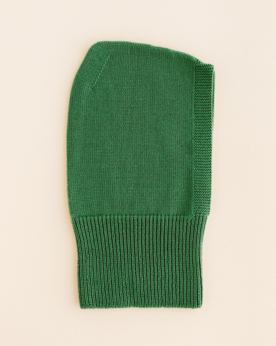 Hvid Balaclava Eddy Grass zielona kominiarka z wełny merino