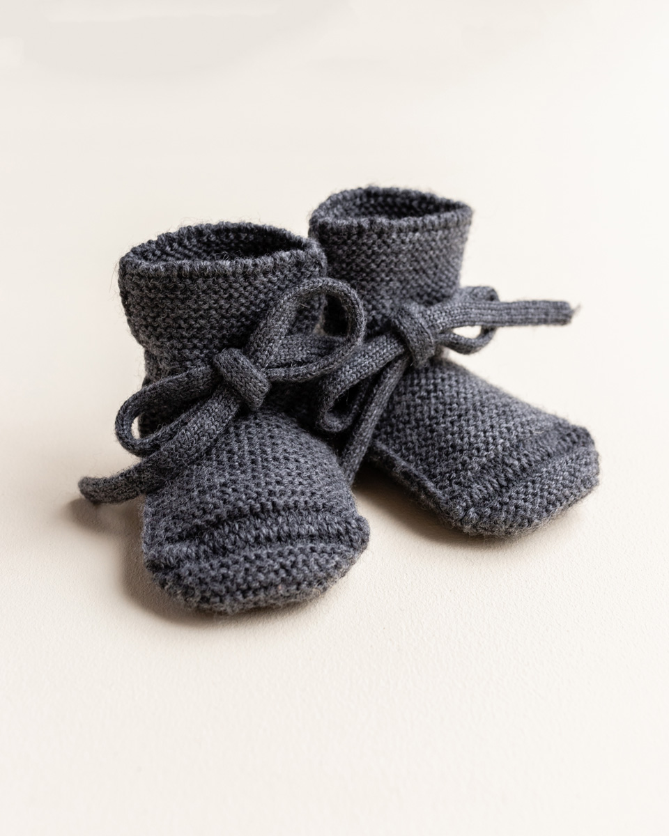 HVID Booties Charcoal grafitowe buciki z wełny merino
